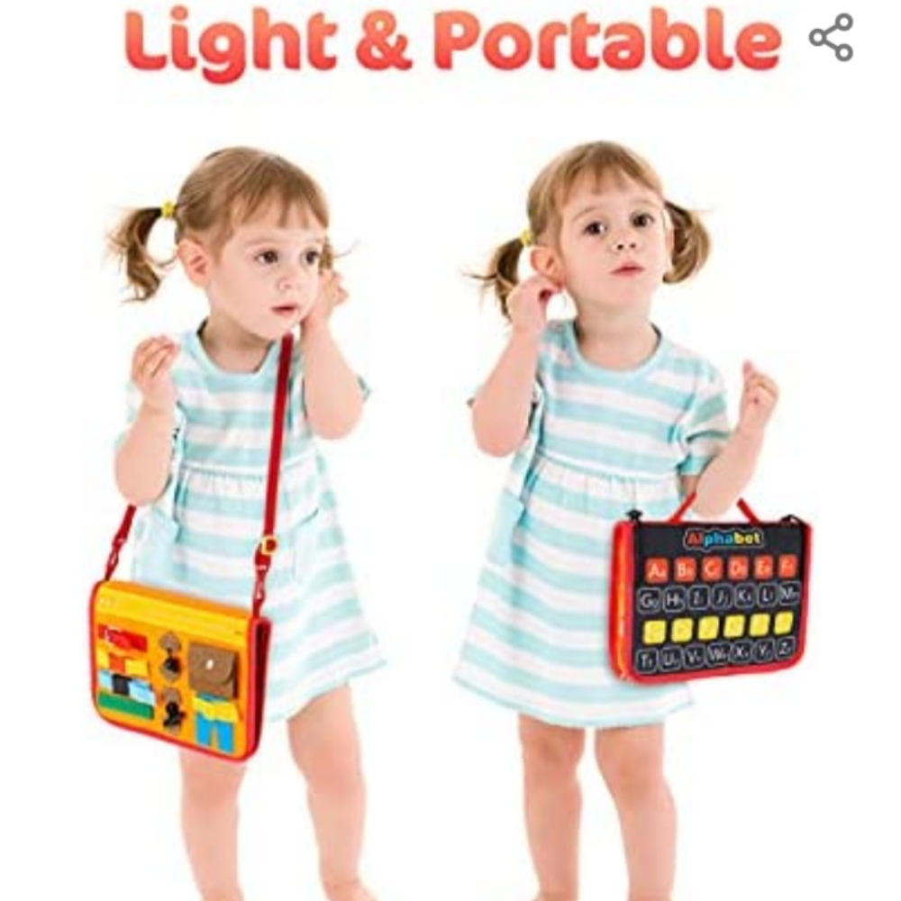Topcolor Busy Board for Kids Toddlers Educational Sensory Board Fine Motor Skill